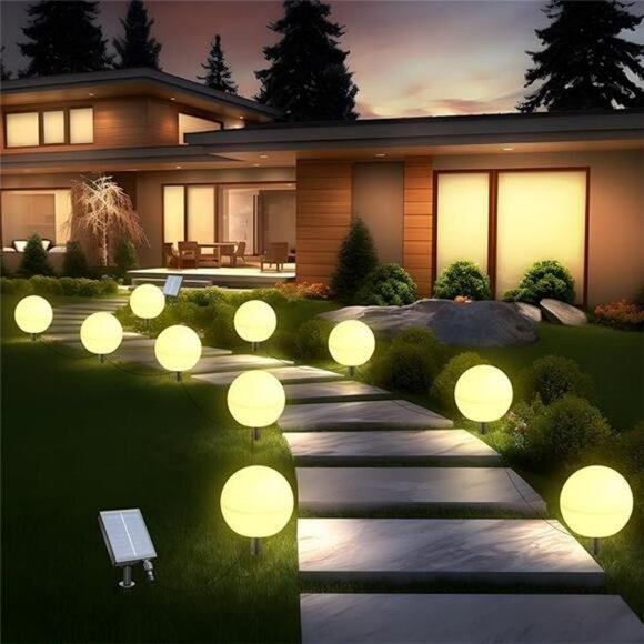 5 Pack Solar Globe Lights for Outside Color Changing Solar Garden Landscape - Picture 7 of 7